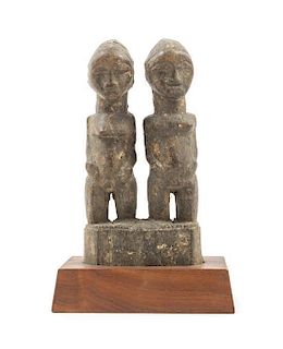 * A Baule Wood Figural Group Height overall 11 3/4 inches.