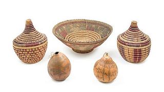 * A Group of African Woven Vessels Diameter of largest 17 inches.