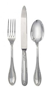 An Italian Silver Flatware Service, Ricci & Co., Alessandria, Impero pattern, comprising: 12 dinner knives 12 dessert knives 