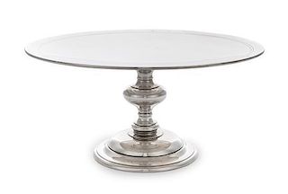 An American Silver Cake Dish, Tiffany & Co., New York, NY, First Half 20th Century, the circular top above the knopped stem a