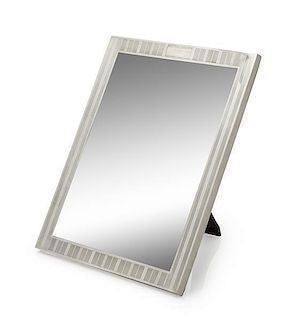 An American Silver Picture Frame, Likely Lebkuecher & Co., Newark, NJ, First Half 20th Century, in the Art Deco taste.
