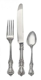 * An American Silver Flatware Service, Reed & Barton, Taunton, MA, Marlborough pattern, comprising: 10 dinner knives 10 dinne