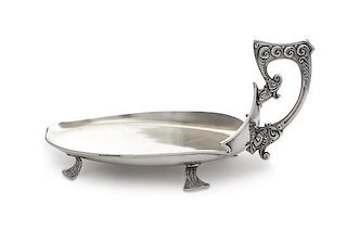 * A Russian Silver Serving Dish, Mark of the 2nd Artel, Moscow, Early 20th Century, decorated in the Art Nouvau taste.