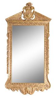 A George II Giltwood Mirror Height 49 x width 26 inches.