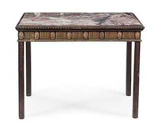 A George III Painted Console Table Height 29 1/2 x width 39 x depth 20 inches.