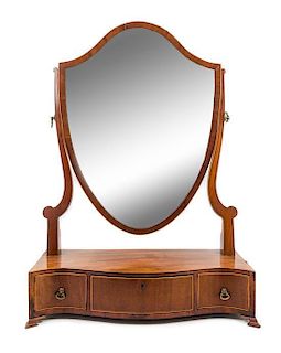 A George III Mahogany Dressing Mirror Height 29 1/2 inches.
