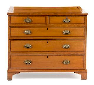A George III Satinwood Chest of Drawers Height 34 x width 40 3/4 x depth 19 3/4 inches.