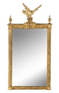 A George III Giltwood Mirror Height 44 1/2 x width 22 1/2 inches.