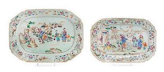 Two Chinese Export Porcelain Platters Width of wider 11 1/2 inches.
