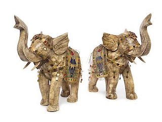 A Pair of Chinese Export Filigree and Enameled Mounted Figures Height 12 3/4 inches.