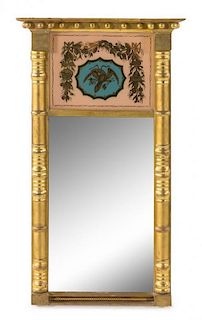 A Federal Giltwood Mirror Height 32 x width 18 1/4 inches.
