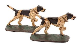 A Pair of Victorian Painted Iron Doorstops Height 4 1/2 inches.