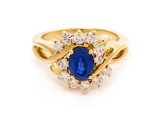 An 18 Karat Yellow Gold, Sapphire and Diamond Ring, Kurt Wayne, 5.80 dwts.