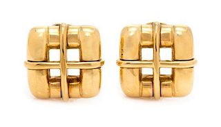 A Pair of 18 Karat Yellow Gold Earrings, Tiffany & Co., Italy, Circa 2001, 11.00 dwts.