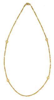 * An 18 Karat Yellow Gold Diamond 'Rhapsody' Chain Necklace, Judith Ripka, 16.90 dwts.