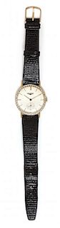 An 18 Karat White Gold and Diamond Ref. 167-B Wristwatch, Longines, Circa 1950's,