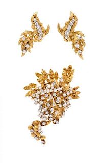 A Collection of 18 Karat Bicolor Gold and Diamond Jewelry, 22.30 dwts.
