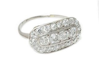 A Platinum and Diamond Ring, 2.00 dwts.