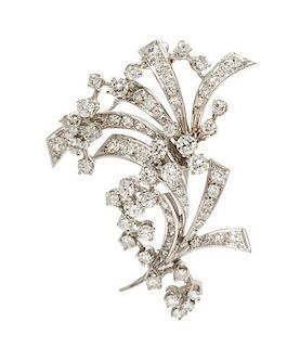 * A White Gold and Diamond Spray Brooch, 6.70 dwts.