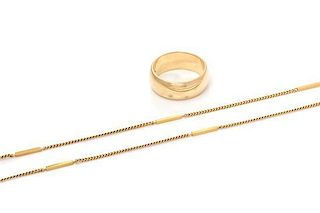 * A Colelction of Yellow Gold Jewelry, 9.80 dwts.