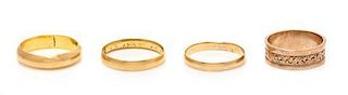 * A Collection of Yellow Gold Bands, 5.80 dwts.