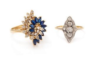* A Collection of Gold, Diamond and Gemstone Rings, 4.30 dwts.