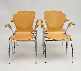 Set of four modern design armchairs Bingo by Kimball