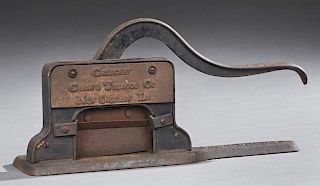 Cast Iron New Orleans Tobacco Cutter, 19th c., marked "Crescent Cigar & Tobacco Co., New Orleans, LA," H.- 7 1/4 in., W.- 16 