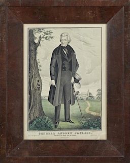 N. Currier, "General Andrew Jackson, The Hero, the Sage and the Patriot," 1845, hand colored memorial lithograph, presented i
