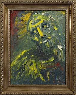 Joachim Probst (1913-1980), "St. Paul," 1953, impasto on panel, titled, signed and dated verso, framed, H.- 40 in., W.- 30 in