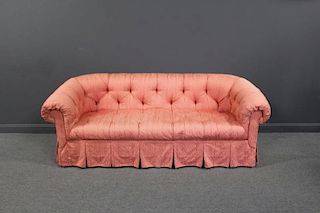 Vintage Upholstered Sofa With Tufted Upholstery