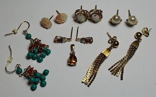 JEWELRY. Assorted Gold Earrings Grouping.