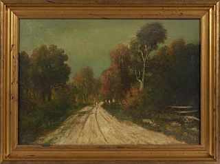 Luis Graner y Arrufi (1863-1929, Spanish, active New Orleans c. 1914-22), "Figures on a Road in a Louisiana Landscape," early