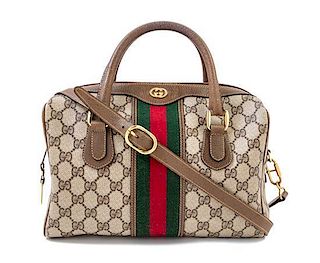 * A Gucci Monogram Canvas Doctor's Bag, 10.5" x 9" x 5"; Handle drop: 3".