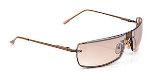 A Pair of Gucci Brown Rimless Sunglasses,