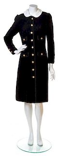 An Adolfo Black Wool Coat, No size.