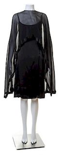 A Bill Blass Black Silk Cocktail Dress, Size 10.
