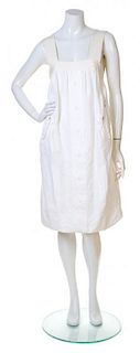 A Dries Van Noten White Cotton Dress, Size 40.