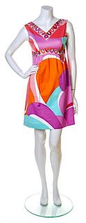 An Emilio Pucci Multicolor Cotton Dress, Size 8.