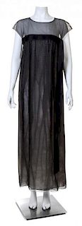 A Chanel Black Silk Column Gown, Size 40.