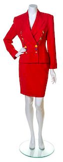 A Lolita Lempicka Red Jacket and Skirt Set, Size 8.
