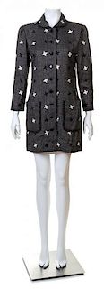 A Michael Novarese Black and White Patterned Coat, No size.