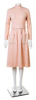 A Norman Norell Pale Pink Wool Dress, No size.