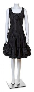 An Oscar de la Renta Black Silk Cocktail Dress, Size 8.