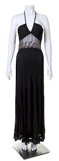 A Galanos for Amelia Gray 1960s Black Halter Gown, No size.