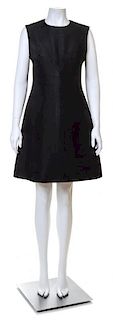 A Givenchy Black Wool A-Line Sleeveless Dress, No size.