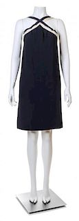 A Guy Laroche 1960s Navy Wool Haute Couture Sailor Dress, No size.