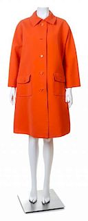 A Givenchy 1970s Orange Techno Coat, No size.