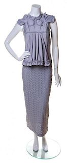 A Comme des Garcons Grey Sleeveless "Dress on Dress", Size medium.