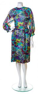 A Pauline Trigere Multicolor Silk Floral Dress, No size.